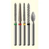 NTI FG #859.014 Fine Grit, Needle Shaped Diamond Bur. Package of 5 Burs
