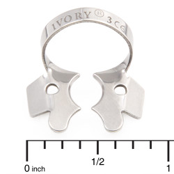 Ivory Clamps #3 Winged Flat Jawed, Small Molar Metal Rubber Dam Clamp, Single