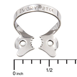 Ivory Clamps #2T winged metal rubber dam clamp, single clamp