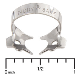 Ivory Clamps #8A Winged Downward Sloped Jaws for small, Partially Erupted