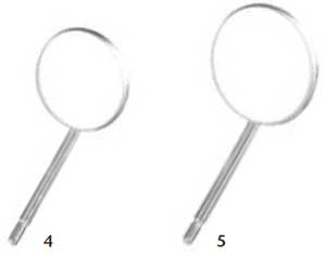 Miltex Size 5 screw-in Simple Stem magnifying metal mouth mirror, box of 12