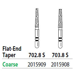 Two Striper ShortCut FG 703.8 S Coarse Diamond Bur Flat-End Taper, Short Shank