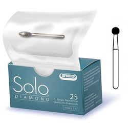 Solo #0123 (801.023) Coarse grit, Ball Shaped Diamond Bur, Single Use. Package