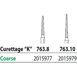 Two Striper FG 763.10 Coarse Diamond Burs, Curettage K. Pack of 5