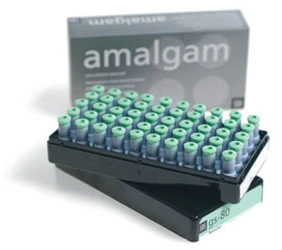 GS-80 regular set double spill (600 mg) dispersed phase alloy capsule, package