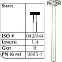 Robot Diamonds FG #885 Medium Grit, Wheel shaped Diamond Bur, 1/Pk