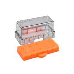 BurButler Amber Orange, 10-Hole (FG, CA, Short Shank) Bur Block