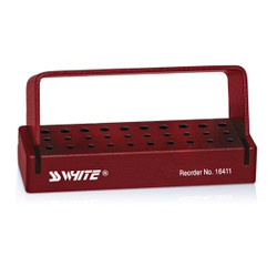 SS White Universal 30-Hole Bur Block, Bordeaux, 1/Pack.