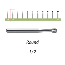 Carbide Burs. FG-1/2 OS Round. 10 pcs.