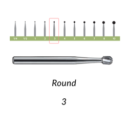 Carbide Burs. FG-3 OS Round. 10 pcs.