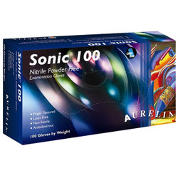 Aurelia Sonic 100 Nitrile Exam Gloves Large, Powder Free, Indigo Blue, 100/Pk