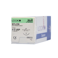 Look 4/0, 10' Nylon Black Monofilament Non-absorbable Suture with Cuticular