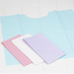Tidi Contour Neck Bibs - BLUE 17' x 18', 500/Case. 2 Ply Paper/1 Ply Poly. High