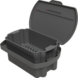 Steri-Soaker Grey 13-7/8' x 9-5/8' x 5-1/8' Plastic Germicide Instrument Tub