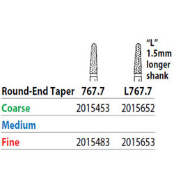 Two Striper Diamond 767.7 Taper Round Coarse 5/Pk