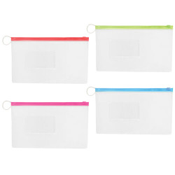 Vinyl Pouches Clear w/Colored Trim Pouch, 10" W x 6"H, 144/Pkg.