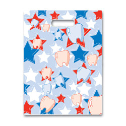 Specialty Scatter Bags Red/White/Blue Tooth & Star, 7.5" x 10", 100/Pkg.