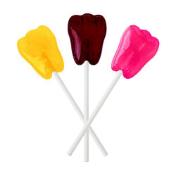 Dr. John's Sweet Originals Classic Fruit Lollipops Tooth Shaped Tropical Fruit Flavor Assortment, 150/Pack, DJC09