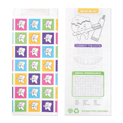 Kids Paper Bags Cute Tooth Design Pharmacy Bag 100/Box