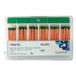 Deluxe Gutta Percha Points, #70, 120/Box, Compartments