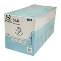 Ethicon Sutures. Silk Thread. 682G 5-0 FS-2 18" 12/Box