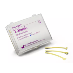 BANDS, "T" TYPE, .002"/.05 mm Thick (Box of 100), Stainless Steel, Curved, Assorted