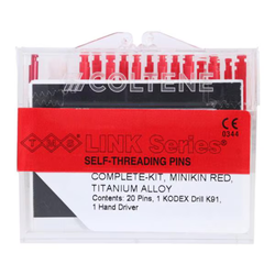 Self-Threading Pin System Link Complete Kit, Minikin Titanium Single Red