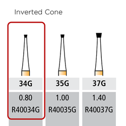 Alpen Carbide Bur 34G-314-0.80-1.00 Inverted Cone, 10 pcs