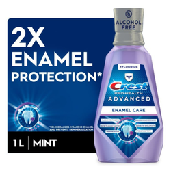 Crest Pro-Health Advanced Enamel Care Mouthwash, Purple Rinse, Fresh Mint, 1 L, 6/Case