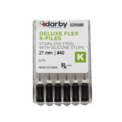 House Brand Deluxe Flex K Files, #40, 21mm, 6/Pkg