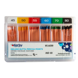 Deluxe Gutta Percha Points, , #45-80, 120/Box, Compartments
