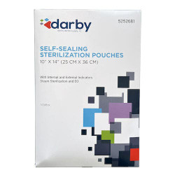 Self-Sealing Sterilization Pouches, 10" x 14", 100/Box