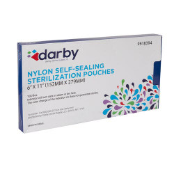 Nylon Self-Sealing Sterlization Pouches, 6" x 11", 100/Box
