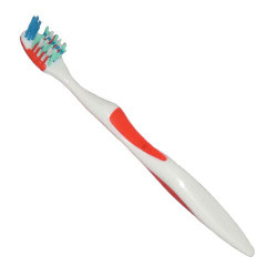 Adult Compact Head Toothbrush, Stimulating Soft Bristles, 32 Tufts, 72/Box