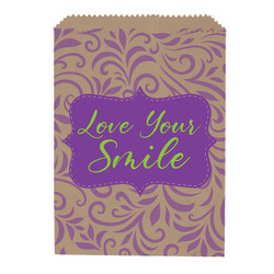 Kids Paper Bags Love Your Smile Brown 100/Box