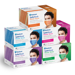 SafeMask Master Series Procedure Earloop Face Mask with SimPly Soft Technology, Level 1, 50/Box, Gorgia Sun (Orange Burst)
