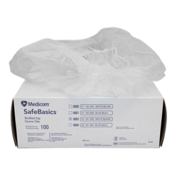 SafeBasics 24" (61cm) Bouffant Cap, 100/Box, White