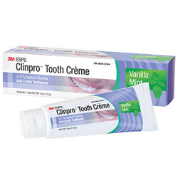 Clinpro Tooth Creme, Toothpaste, Vanilla Mint, 4oz. Tube. 0.21% Sodium