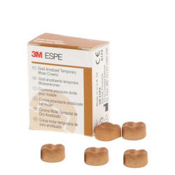 3M ESPE #3 Lower Right 2nd Molar Gold Anodized Temporary Crown Form, Box of 5