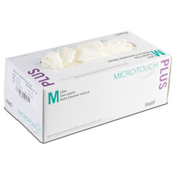Micro-Touch Plus Latex Gloves: X-Large, 150/Box. Fully Textured, Powder-Free