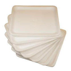 ProTray 8-3/8' x 10' Flat Hygiene Tray, 125/Box, White. Single-Use Disposable