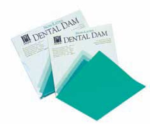 Hygenic 6' x 6' Medium Green Non-Latex Dental Dam, Package of 15