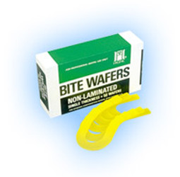 Hygenic Bite Wafers - U-shaped Lemon Yellow Soft, Non-Laminated, Box of 50
