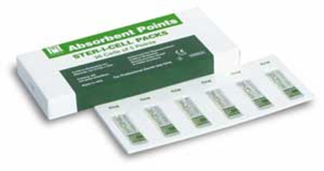 Hygenic Fine Absorbent Paper Points, White. Package of 180 points (cell pack)