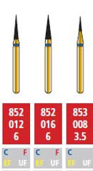 Alpen FG #852.012 Coarse Grit, Flame Shaped Diamond Bur. Package of 5 Burs