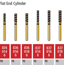 Alpen Turbo Cut FG #837.016 Supercoarse Grit, Flat End Cylinder Turbo Cut