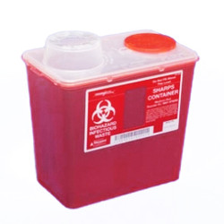 Monoject Small 4 quart Sharps Disposal Container, Chimney-Top, Red