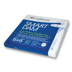 Smart Dam Dental Dam - Latex 6' x 6' Medium Blue 36/Pk. Powder-free, low