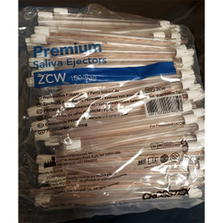 Premium Saliva Ejectors Clear/White Plastic, 100/Pk