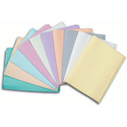 Polyback Blue Patient Bibs plain rectangle (13' x 19') 3 Ply Paper/1 Ply Poly